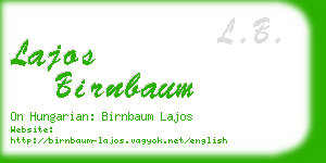 lajos birnbaum business card